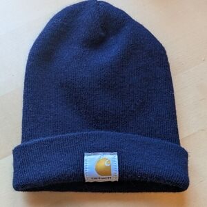 Carhartt Navy Blue Patch Acrlic Winter Hat Beenie Adult Unisex-One Size Fits All
